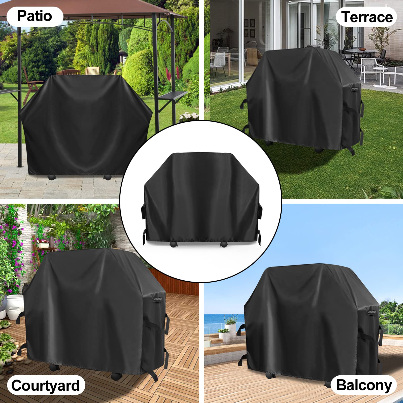 OutdoorLines BBQ Grill Cover side view showing dimensions