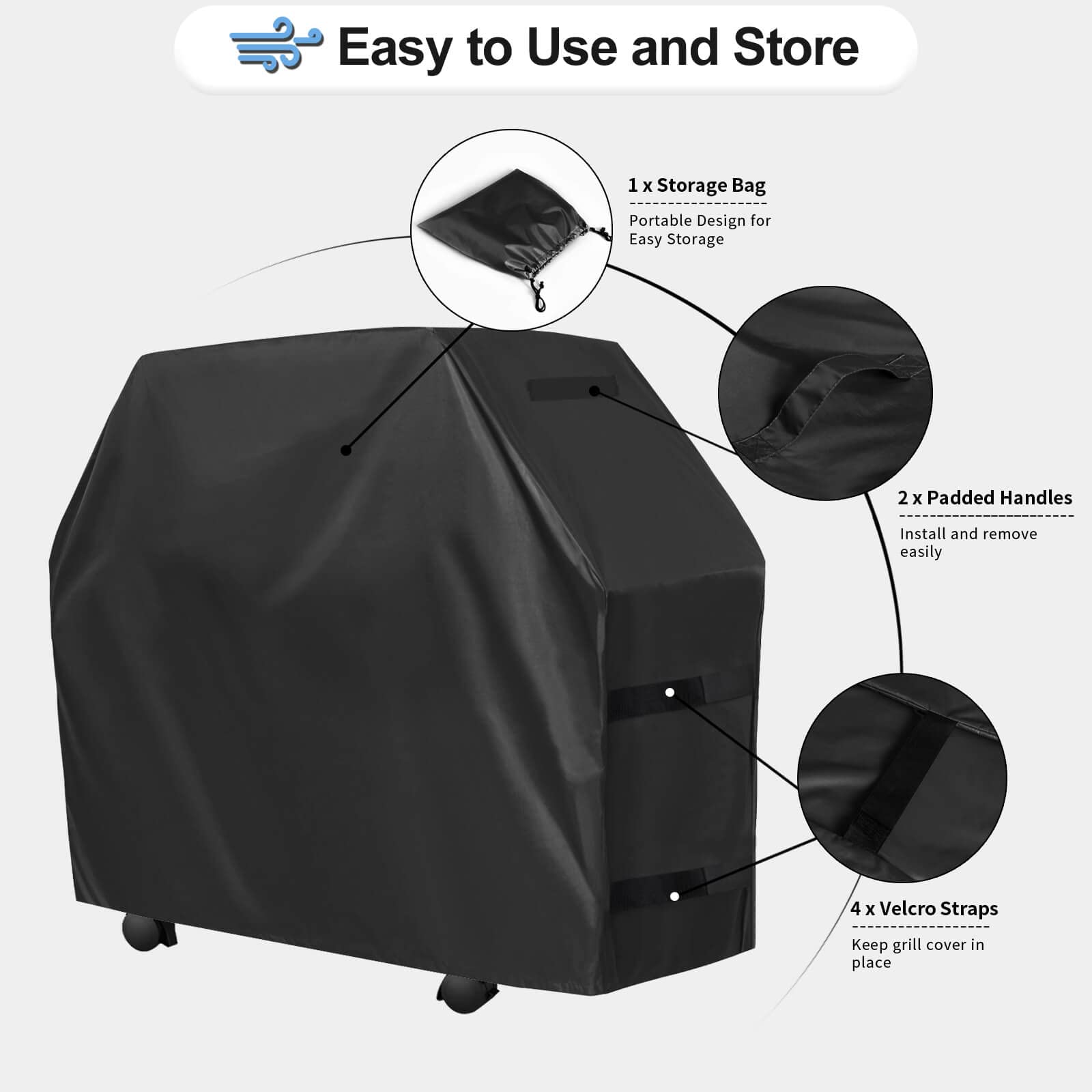 OutdoorLines BBQ Grill Cover with padding handles