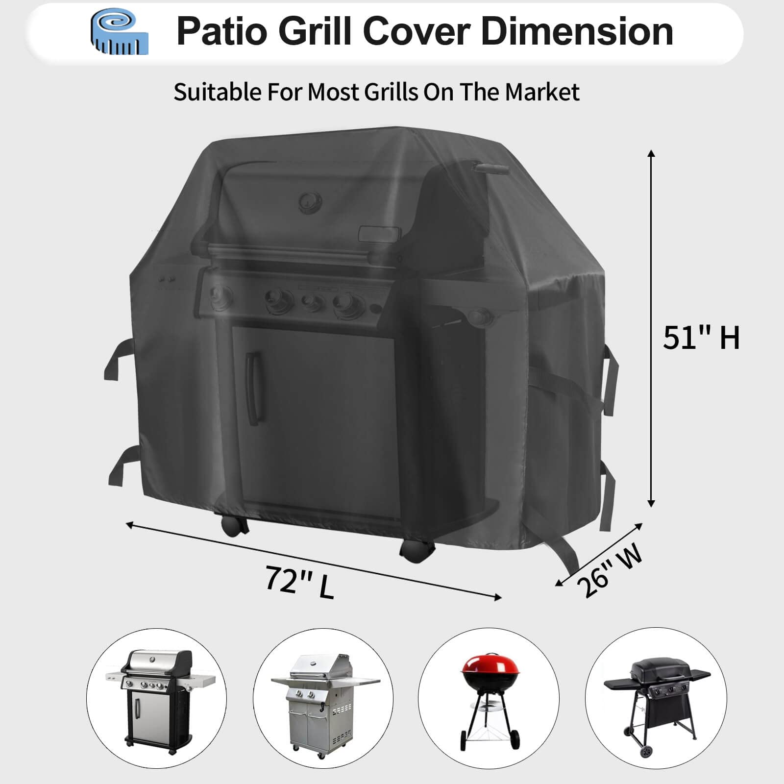 OutdoorLines BBQ Grill Cover with storage bag