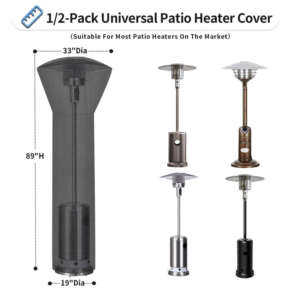 OutdoorLines Patio Heater Cover showing durable zipper closure