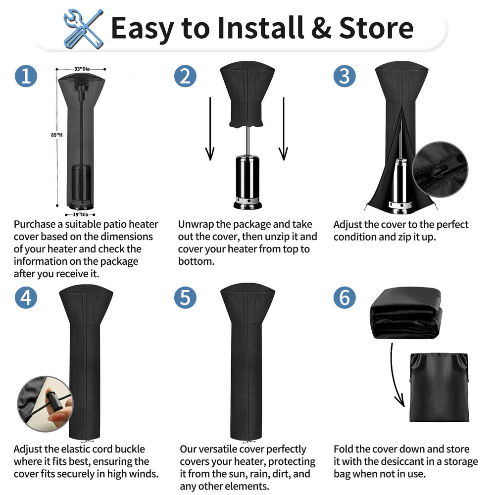 OutdoorLines Waterproof Patio Heater Cover side view