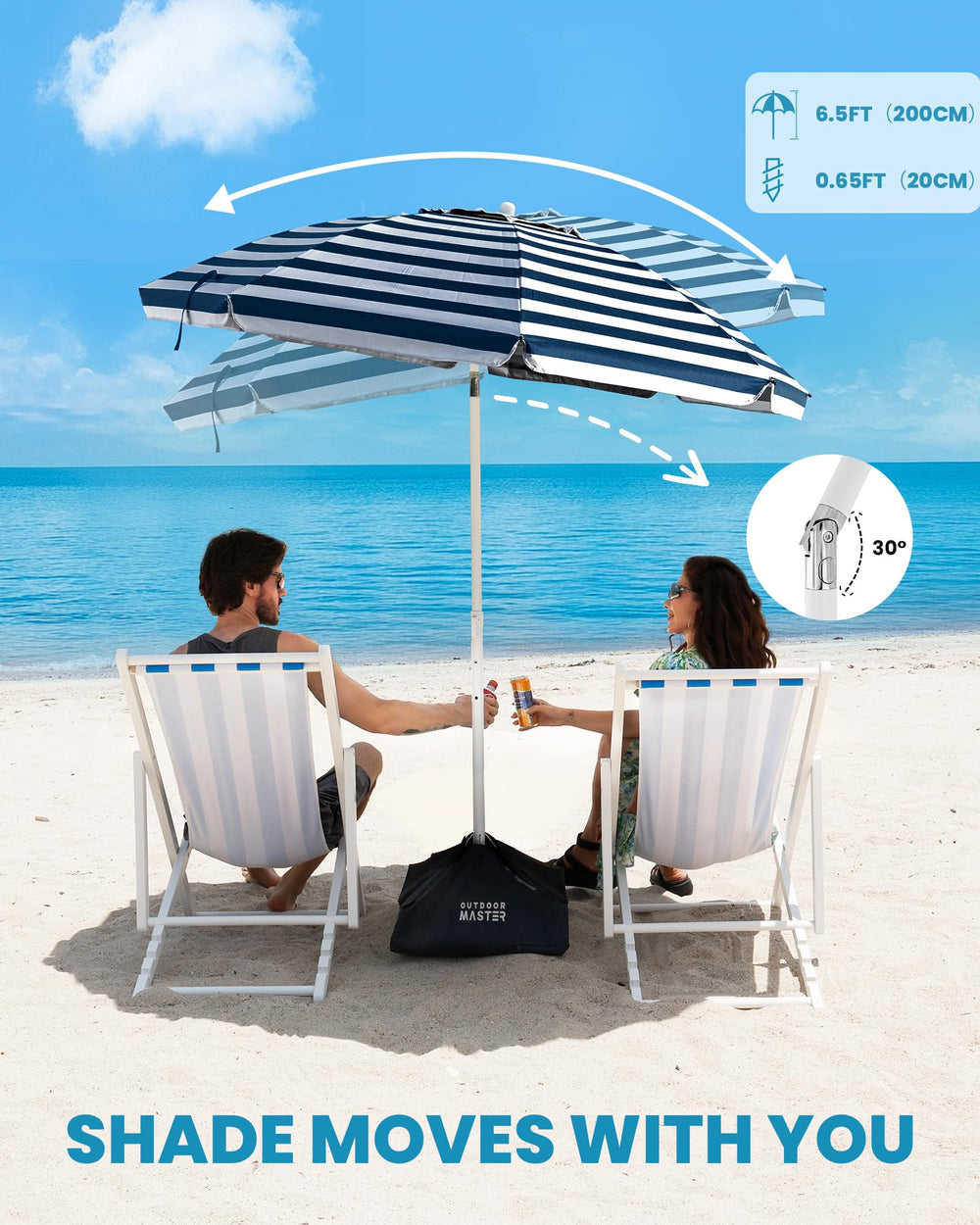 OutdoorMaster beach umbrella in patio setting