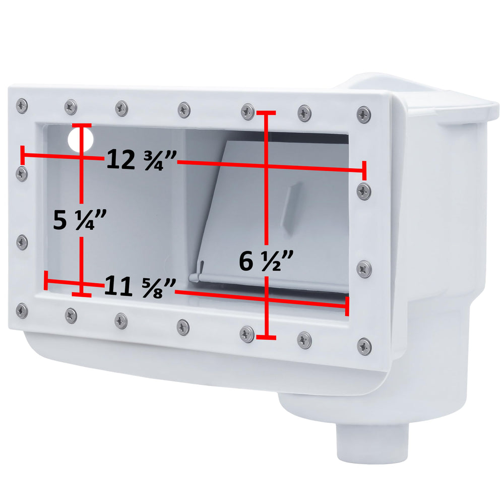 Outer dimensions of the Rx Clear Thru-Wall Skimmer Kit