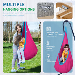 OUTREE Kids Pod Swing Seat hanging from ceiling