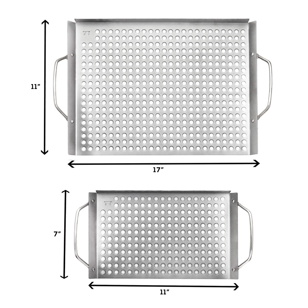Outset grill toppers stacked for storage