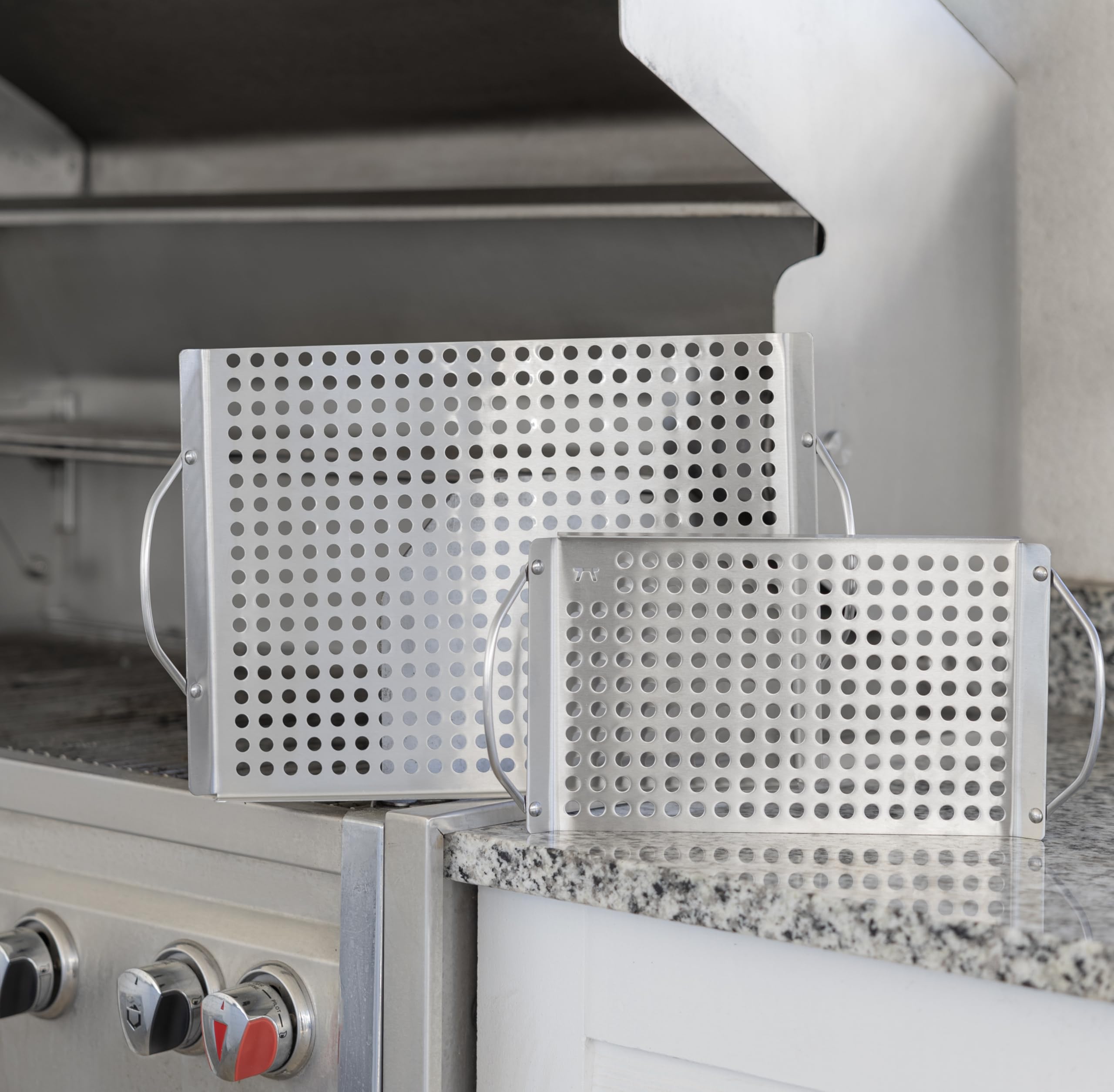 Outset Stainless Steel Grill Topper Grid Set in packaging