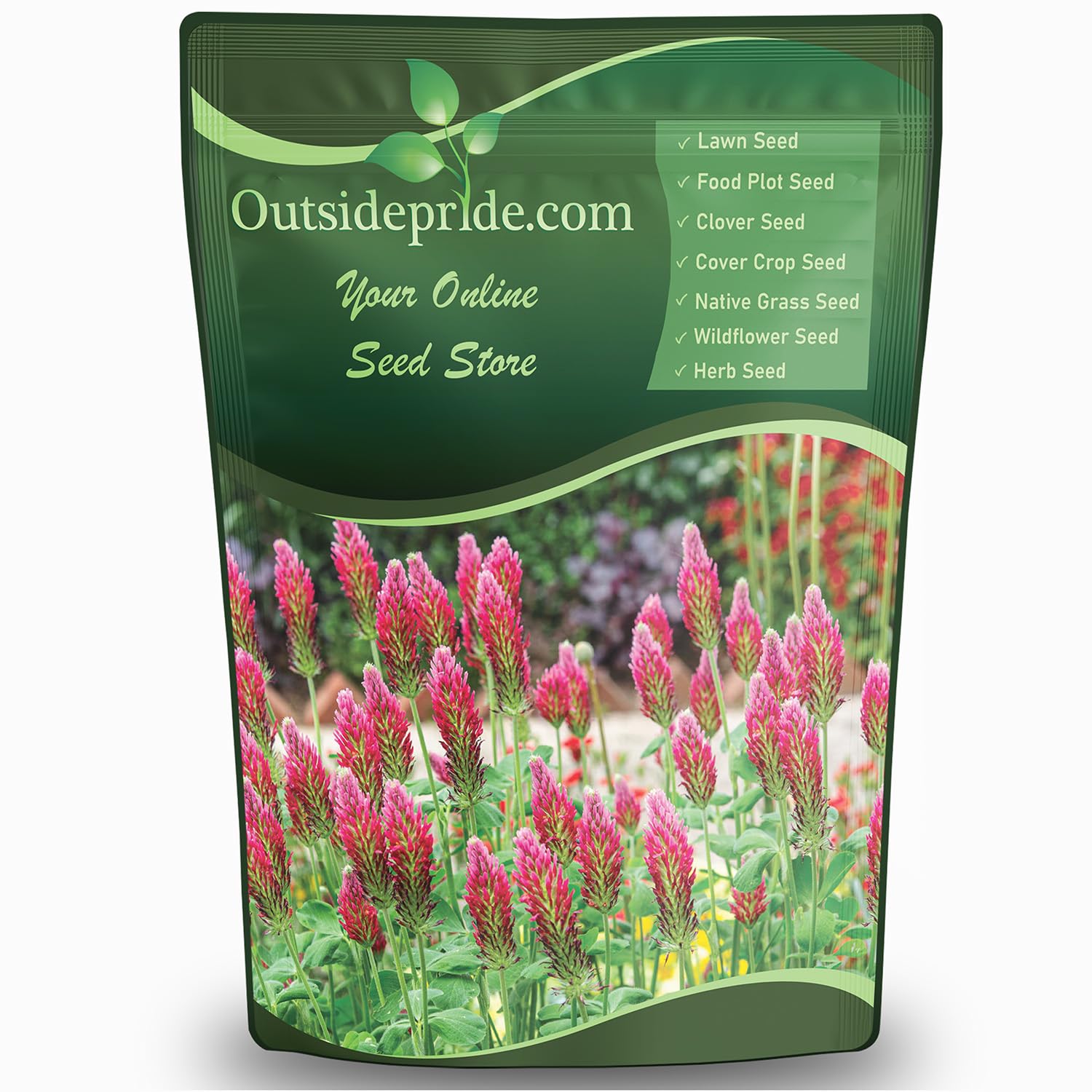 Outsidepride Crimson Clover Seeds 5 lb front view