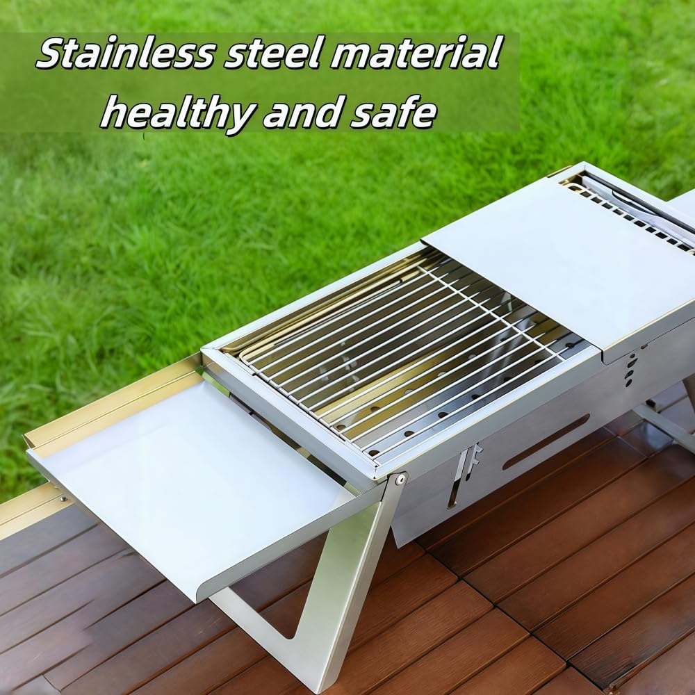 Outspell Portable Charcoal Grill packed in canvas barbecue bag