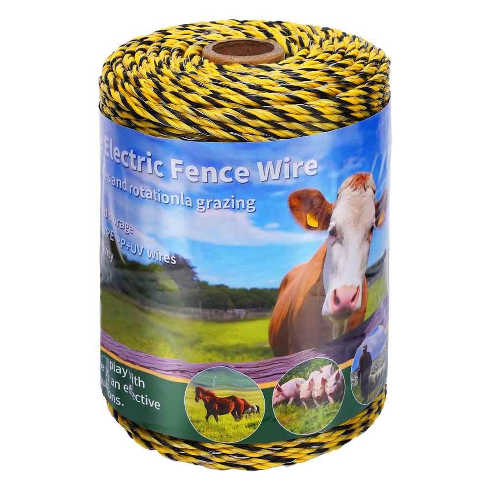 Outtive Electric Fence Polywire 700ft roll, yellow with spool