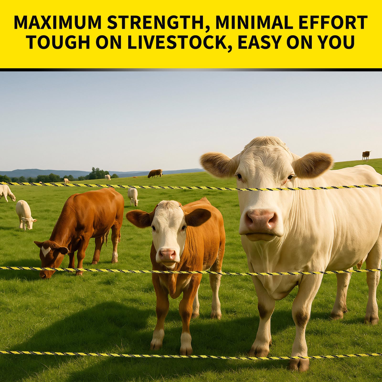 Outtive Electric Fence Polywire in use with livestock