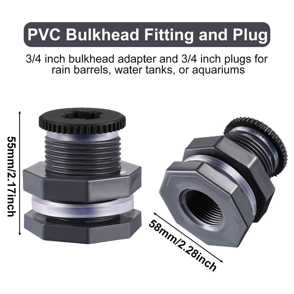 Outus 3/4 Inch PVC Bulkhead Fitting showing the silicon seal gasket