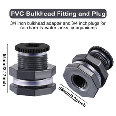 Outus 3/4 Inch PVC Bulkhead Fitting showing the silicon seal gasket