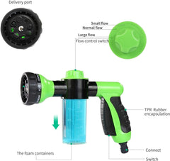 OUTWAY Garden Hose Nozzle showing built-in soap dispenser