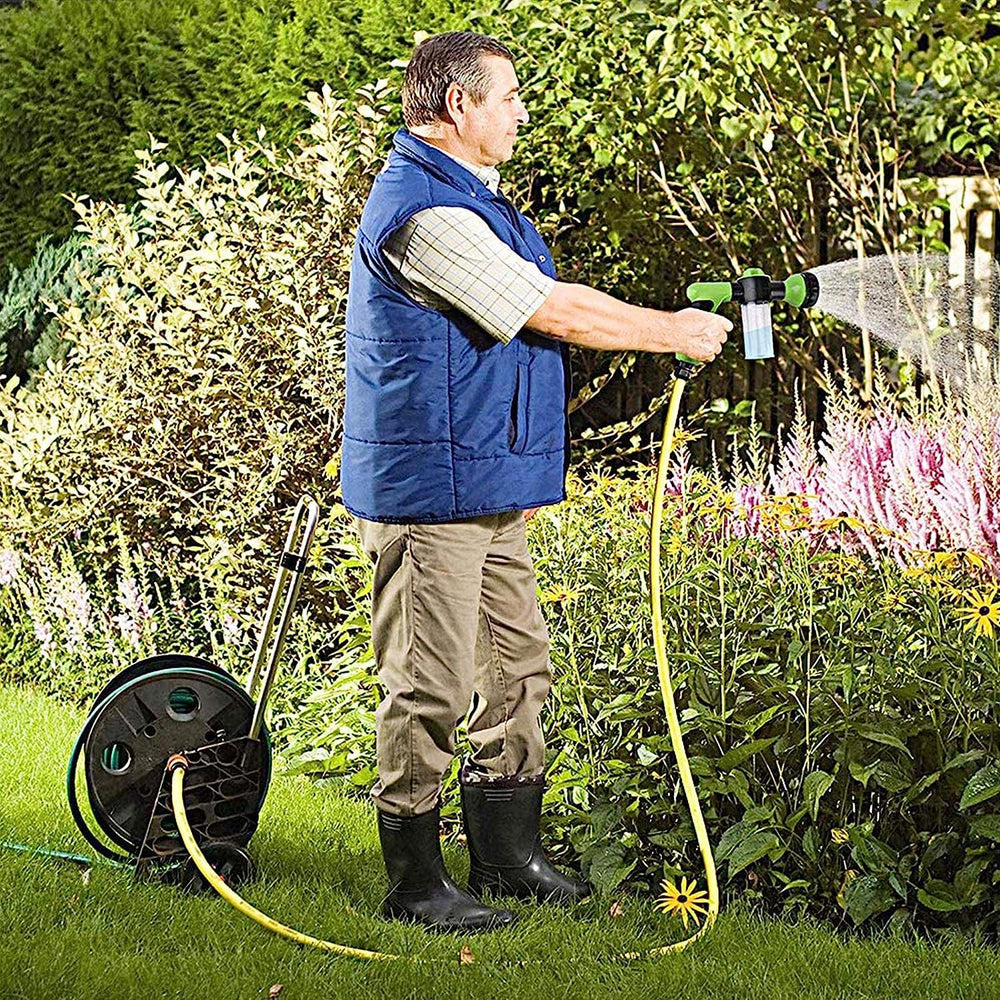 OUTWAY Garden Hose Nozzle with universal quick connector attached