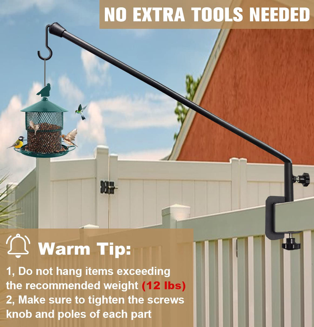 Overview of Tuohours deck hook in garden setting