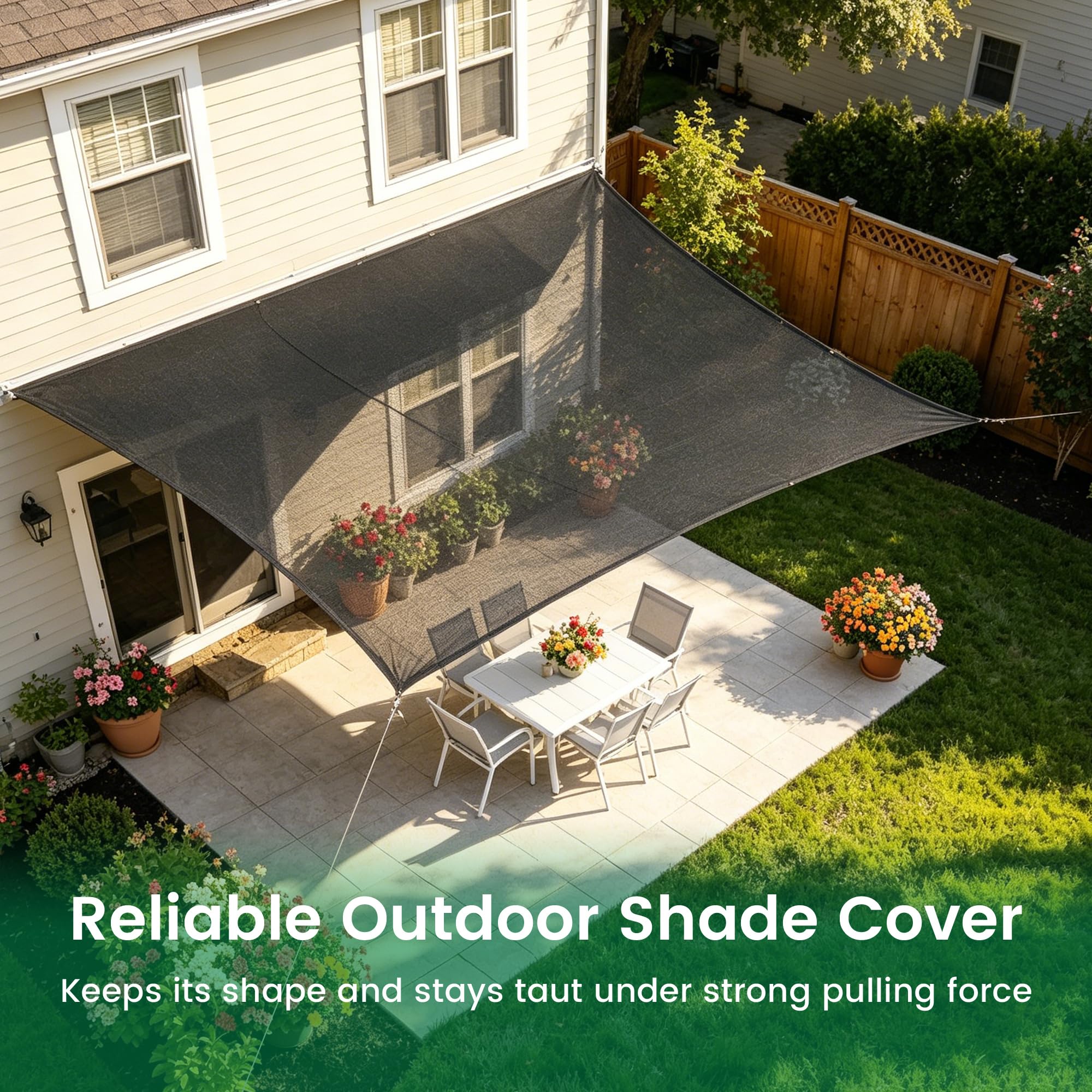 Overview of Xlimin Shade Cloth in use at a patio
