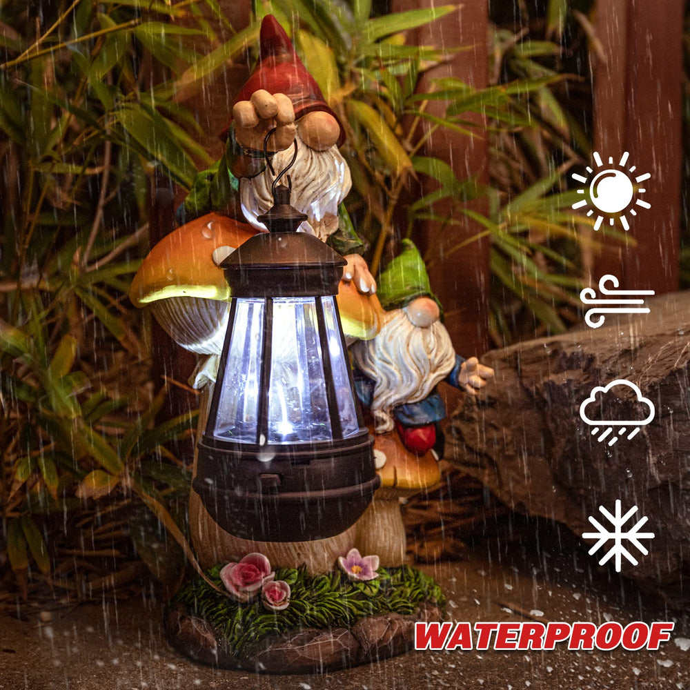 Ovewios Gnome Garden Decor close-up of lantern