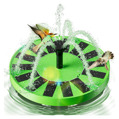 OVIBIRD Solar Bird Bath Fountain front view, green model