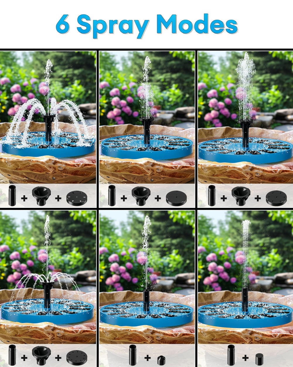 OVIBIRD Solar Bird Bath Fountain in garden setting