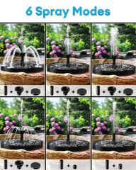 OVIBIRD Solar Fountain in garden setting