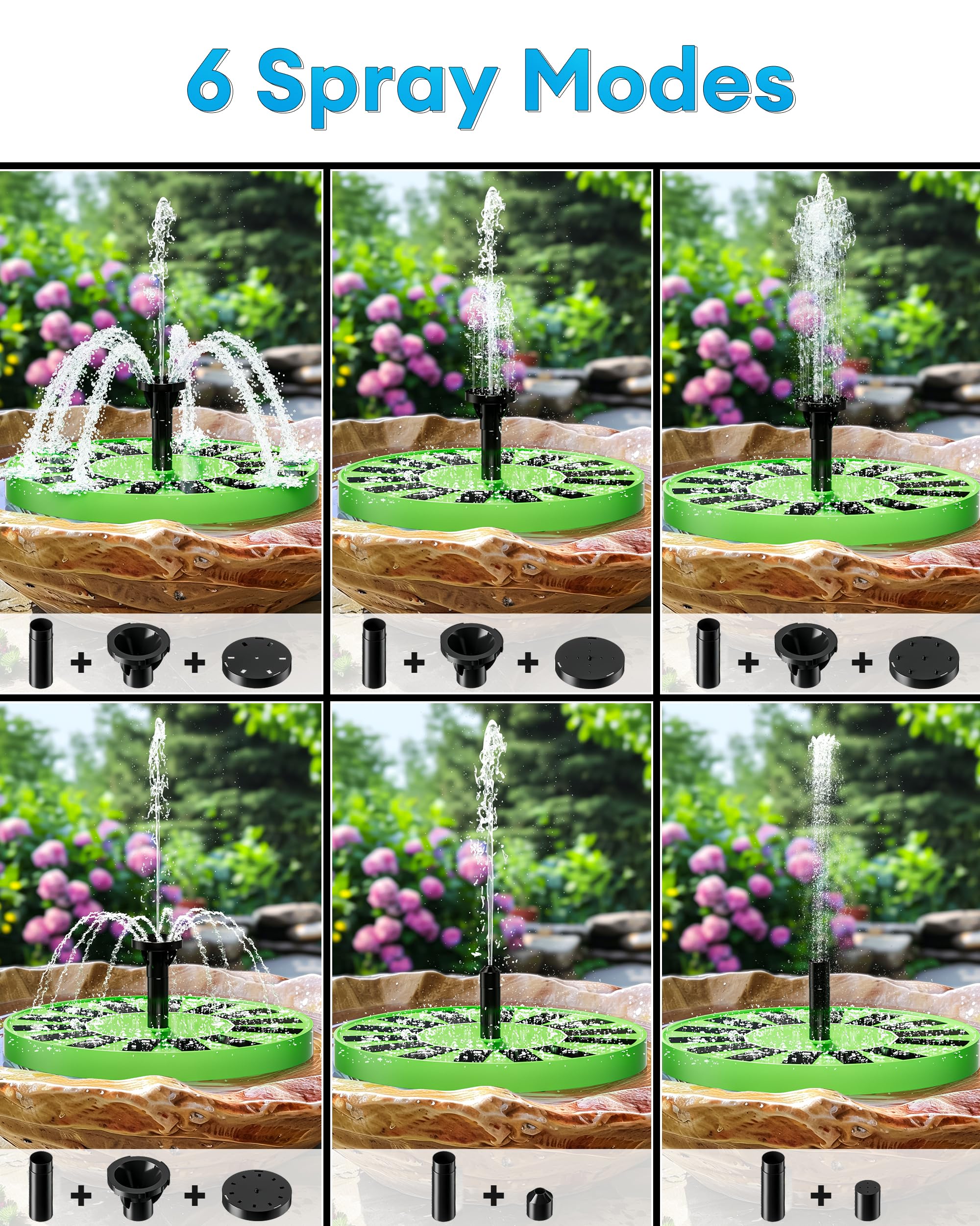 OVIBIRD Solar Fountain operational in a bird bath