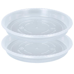 OVZILKI 14-inch clear plastic plant saucer pack front view