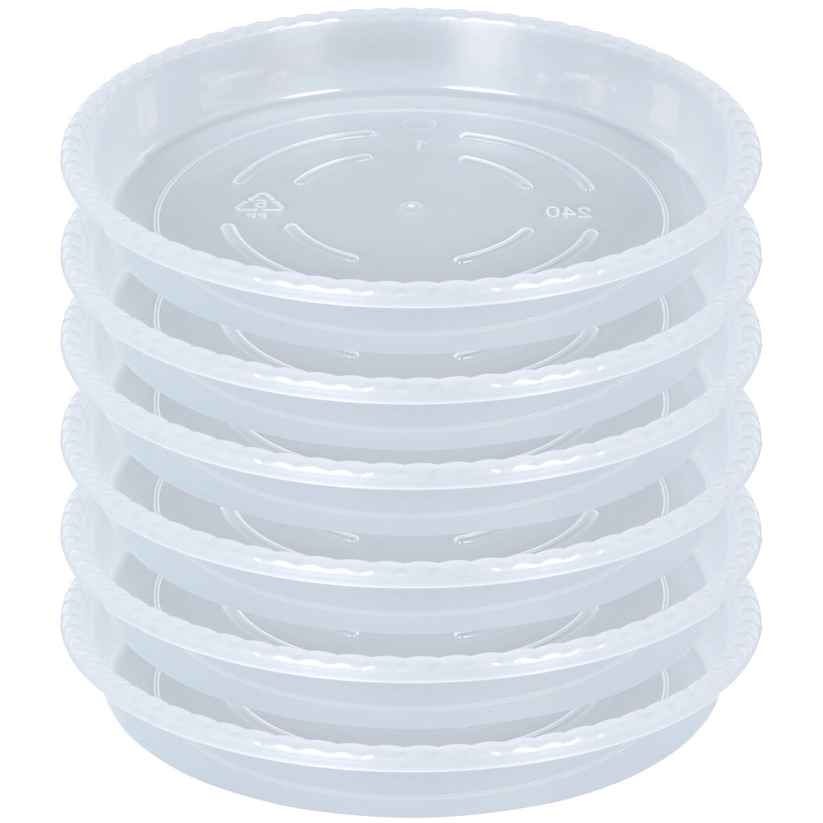 OVZILKI 8 inch clear plastic plant saucer front view