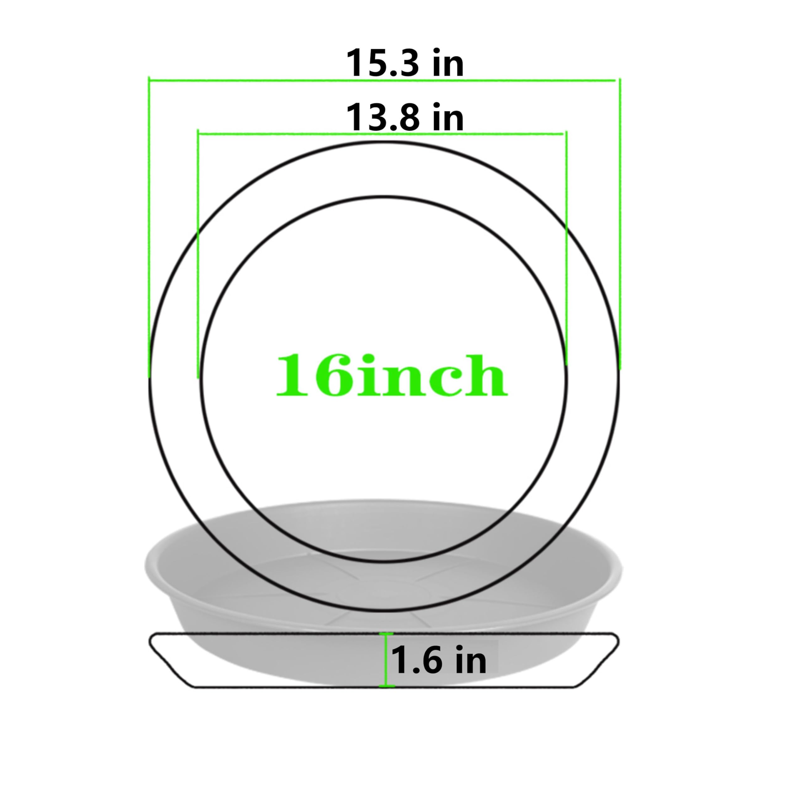 OVZILKI plant saucer tray side view with measurement