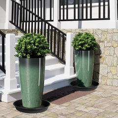 OVZILKI plant saucer tray stacked for storage