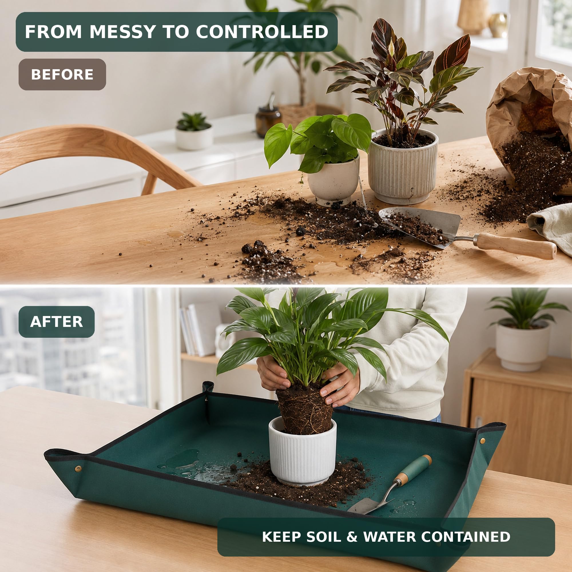 Owl Focus Repotting Mat folded for storage