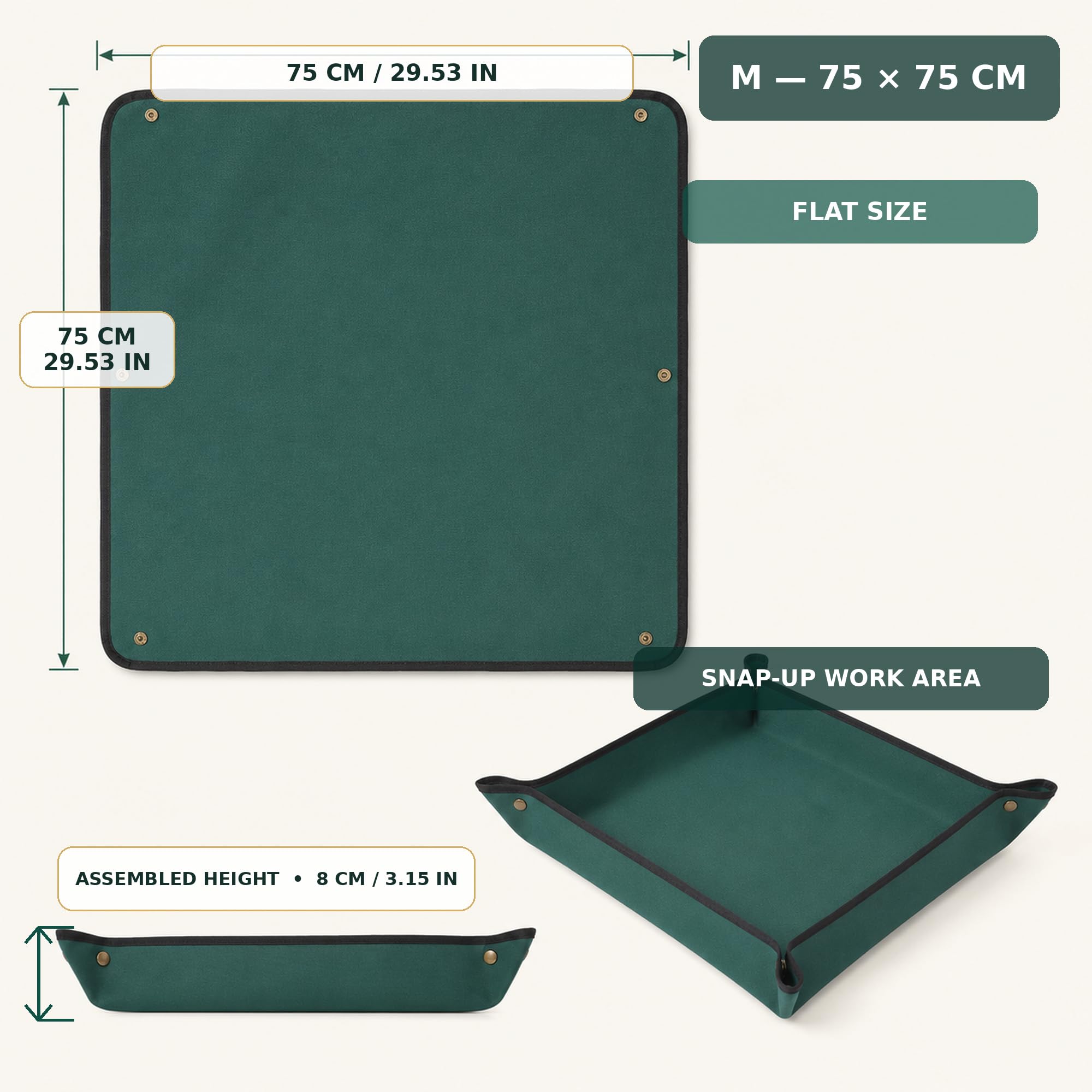 Owl Focus Repotting Mat with soil and plants during use