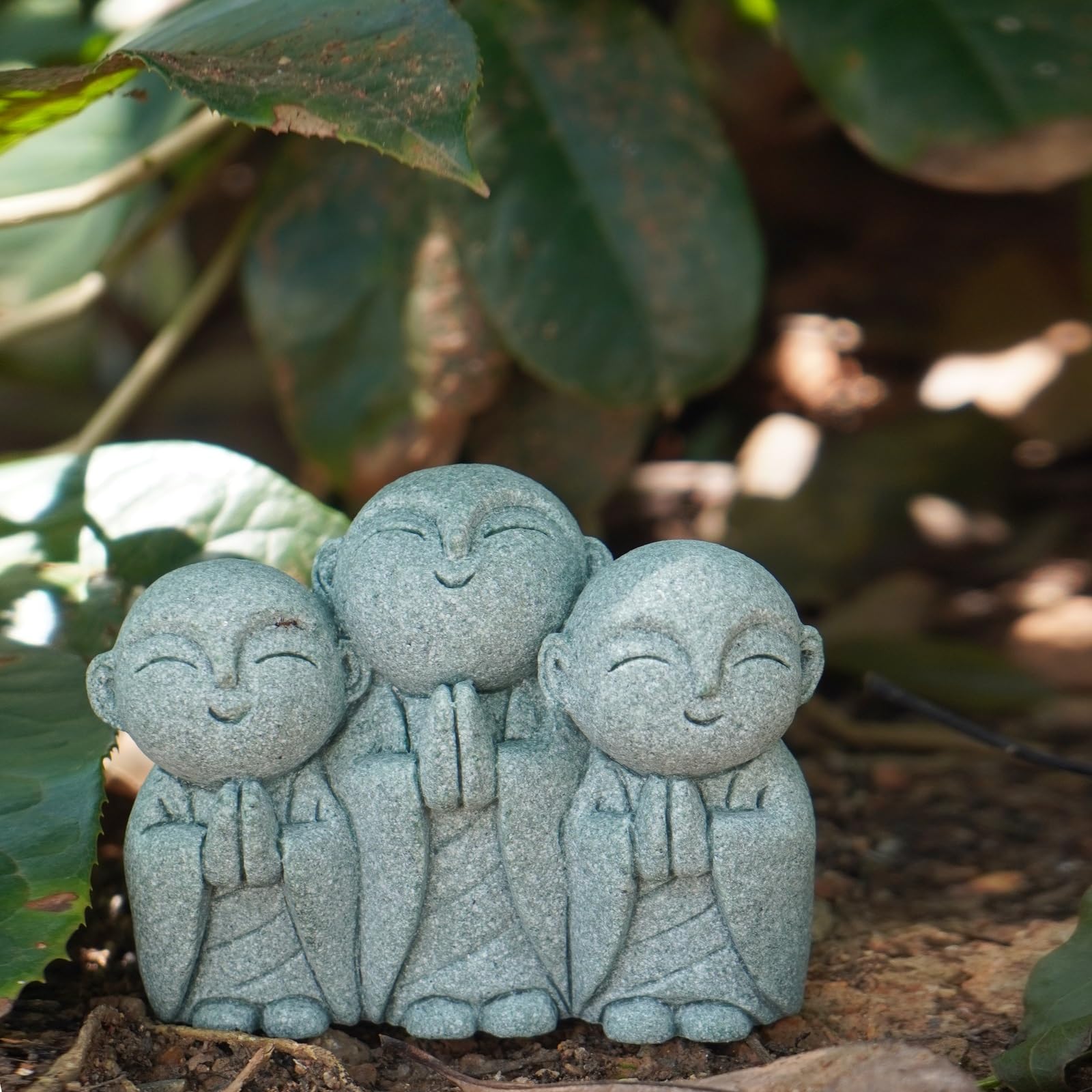 OwMell Jizo Monk Buddha Statue in an aquarium setting