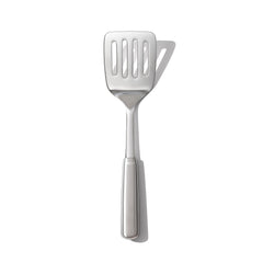 OXO Steel Cooking Turner front view with stainless steel head