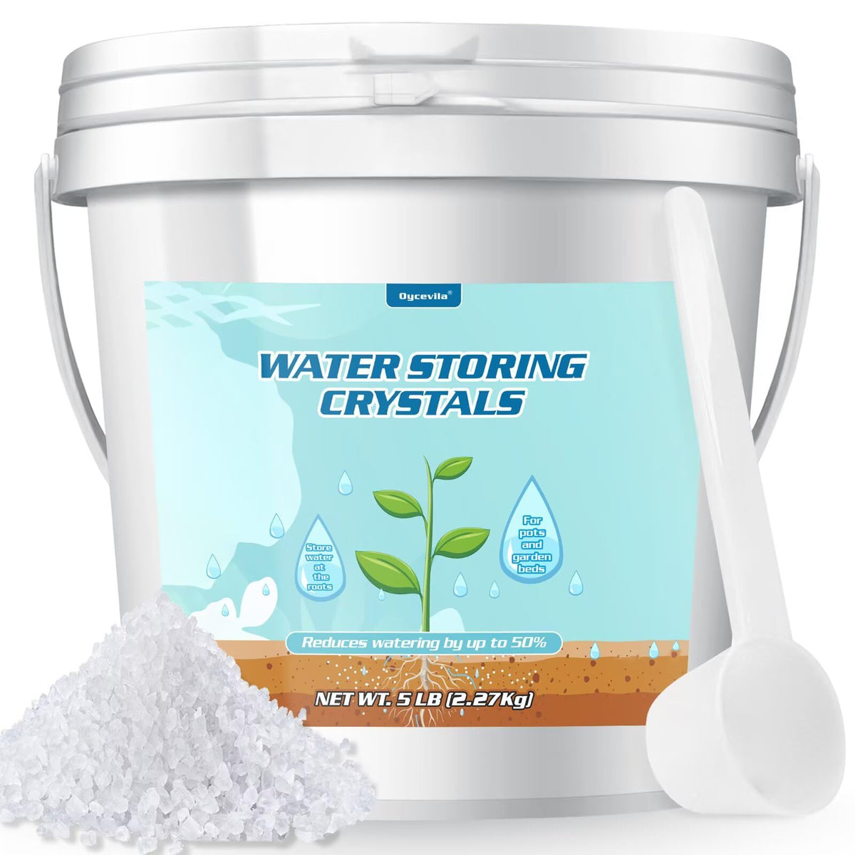 Oycevila Water Storing Crystals 5LB package front view