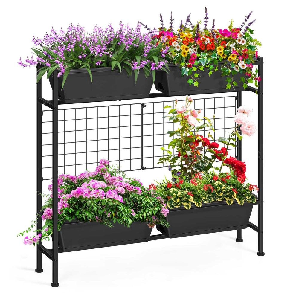 OYEAL Raised Garden Bed showing drainage system