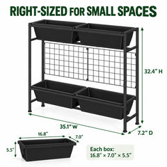 OYEAL vertical raised garden bed with four planters and trellis
