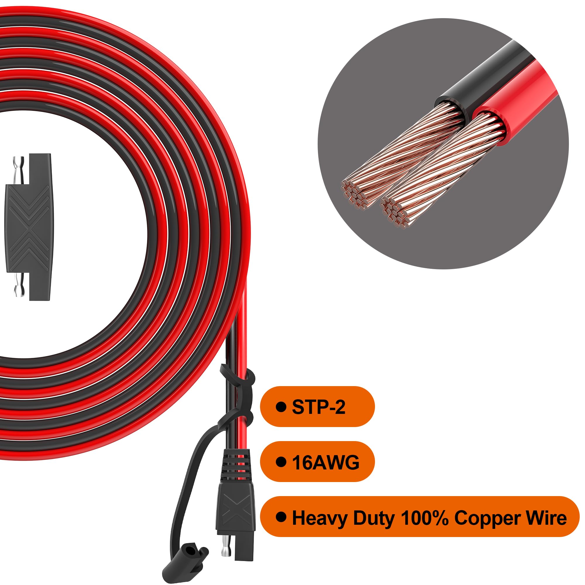 OYMSAE SAE extension cable used in a solar panel setup