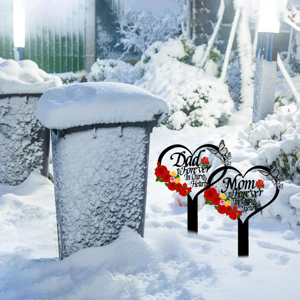 OZIO Memorial Grave Marker Stake with colourful floral decoration