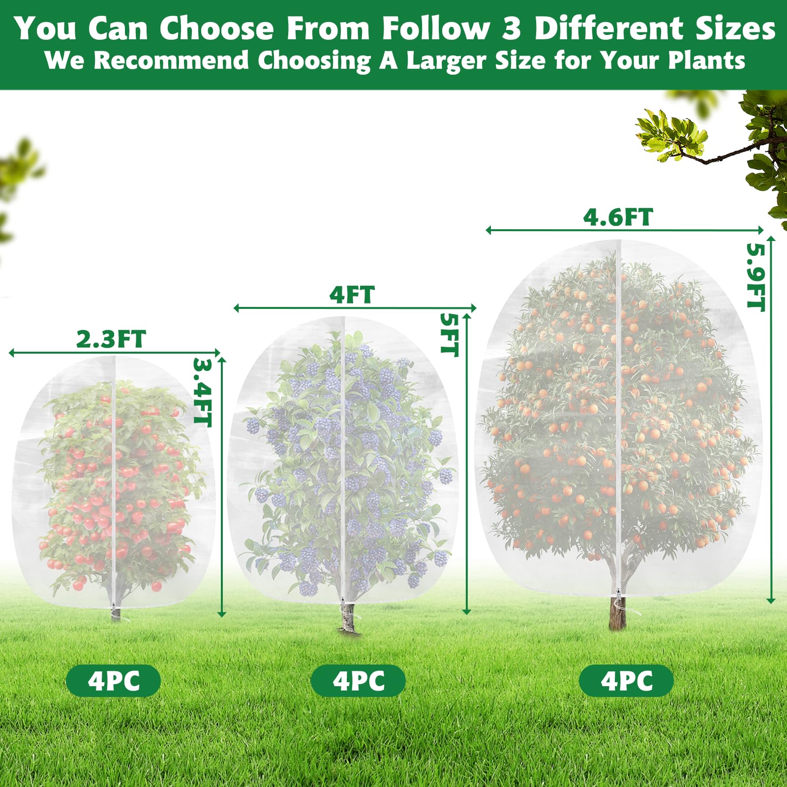 OZMI Blueberry Bush Netting Cover pack of 4