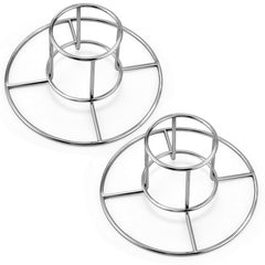 P&P CHEF beer can chicken holder front view with stainless steel finish