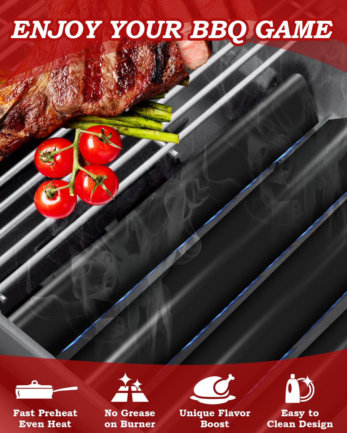 Paayox 7540 Flavorizer Bars on a grilling setup