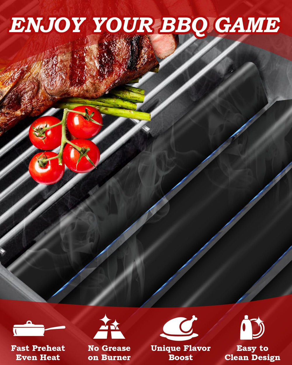 Paayox 7540 Flavorizer Bars on a grilling setup