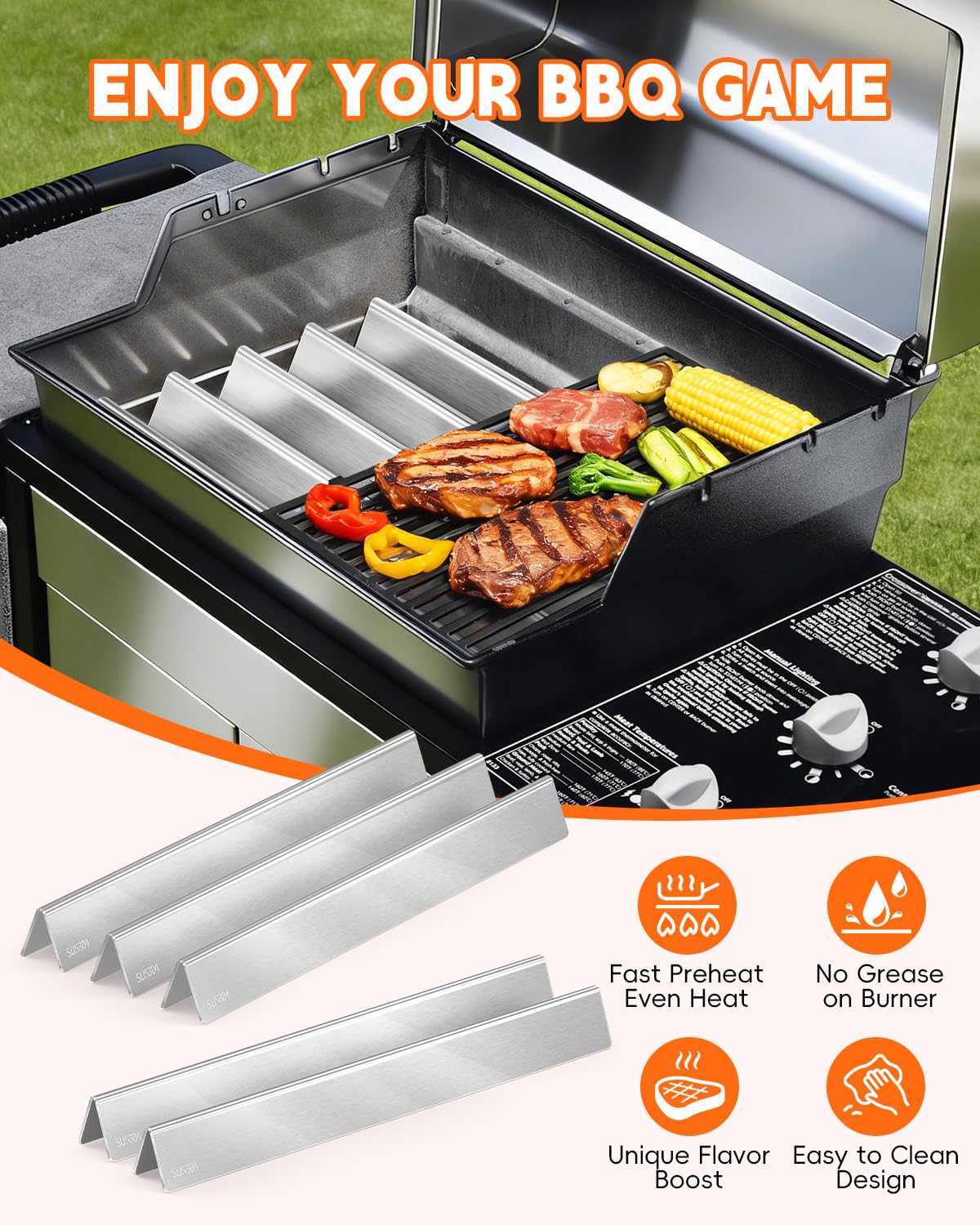 Paayox flavorizer bars compatible with Weber grill models