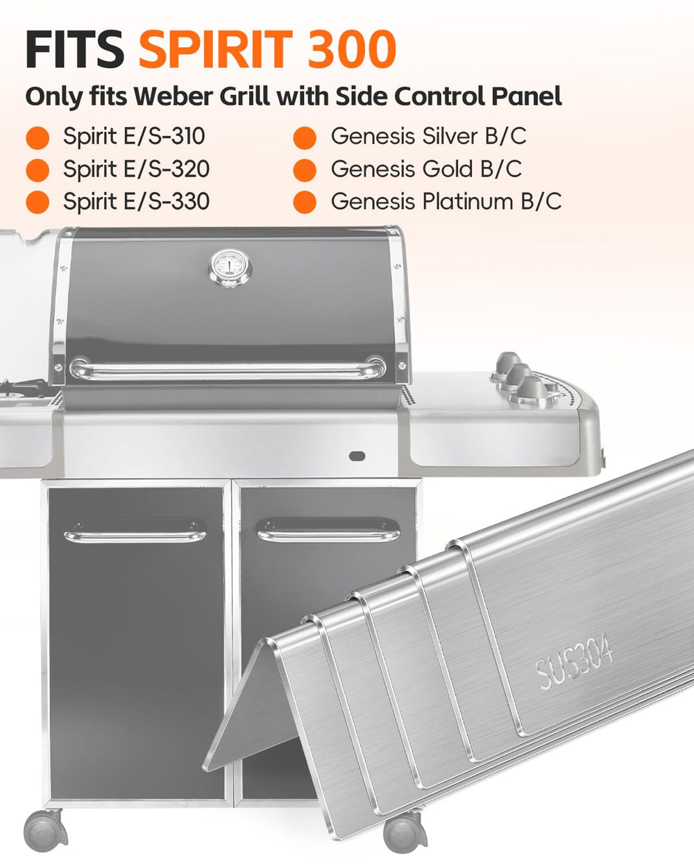 Paayox stainless steel flavorizer bars side view