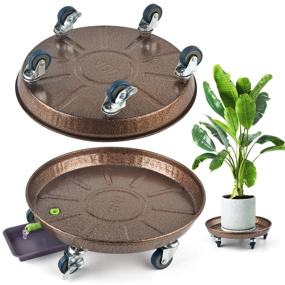 PACETAP 15.7'' plant stand caddy with wheels side view