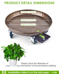 PACETAP plant caddy showing lockable wheels and drainage tray