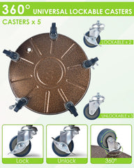 PACETAP plant stand caddy in outdoor garden setting