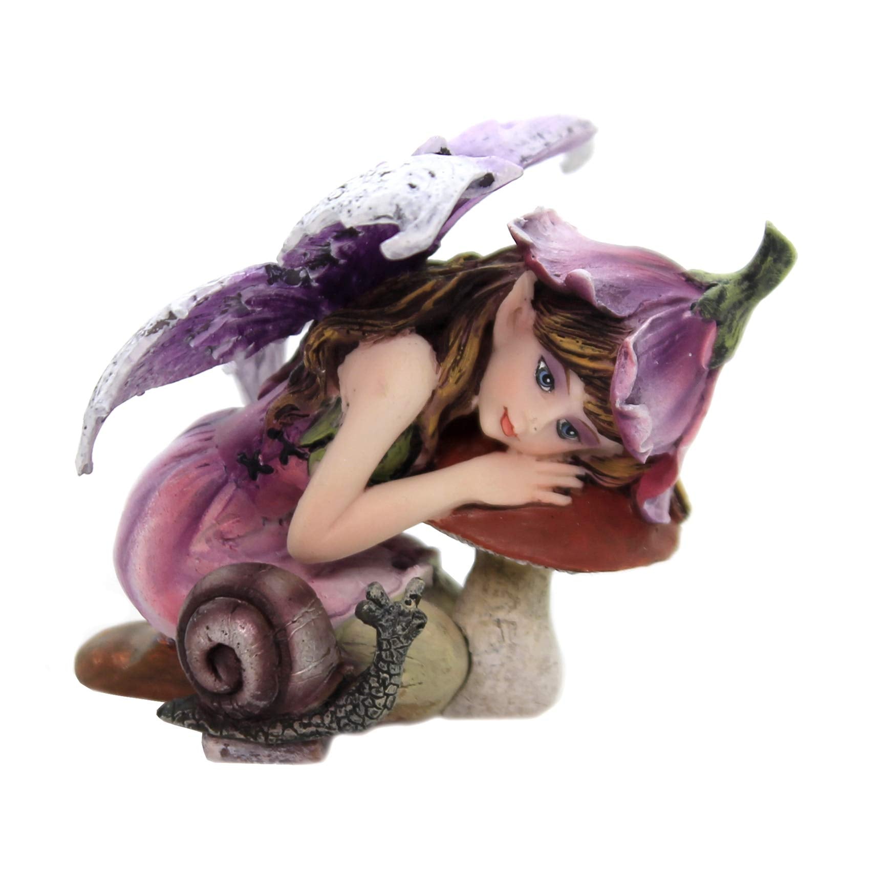 Pacific Giftware Fairy Garden Flower Fairy Figurine front view, purple