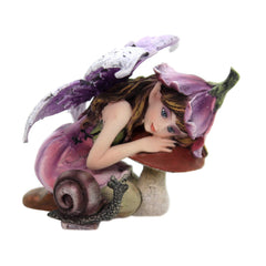 Pacific Giftware Fairy Garden Flower Fairy Figurine front view, purple
