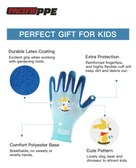 PACIFIC PPE Kids Gardening Gloves showing green colour